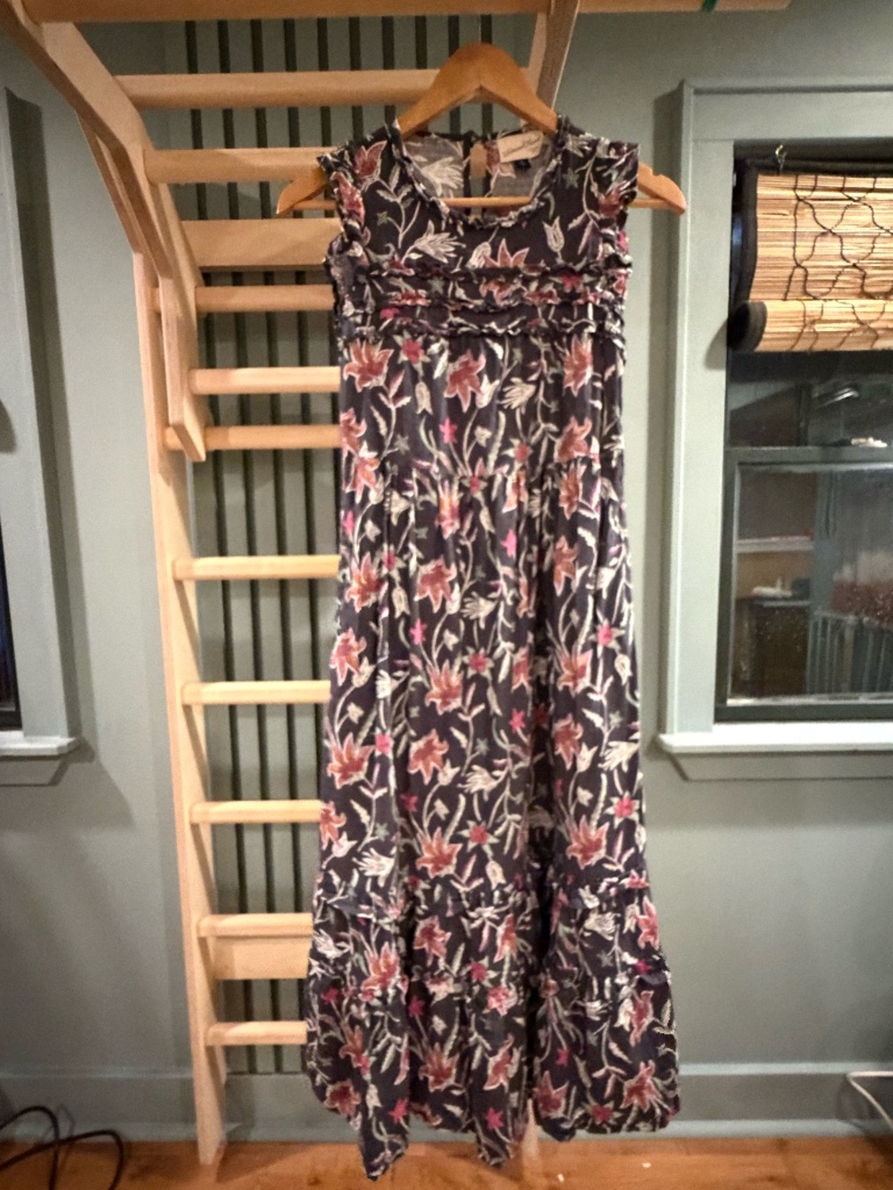 Universal Thread Floral Tiered Maxi Dress with Pockets– Size XS